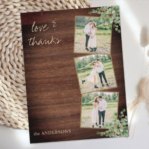 Rustikale Hochzeit danke Ihnen trendy Foto Collage Postkarte