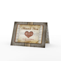 rustikale Hochzeit danken Ihnen Karten