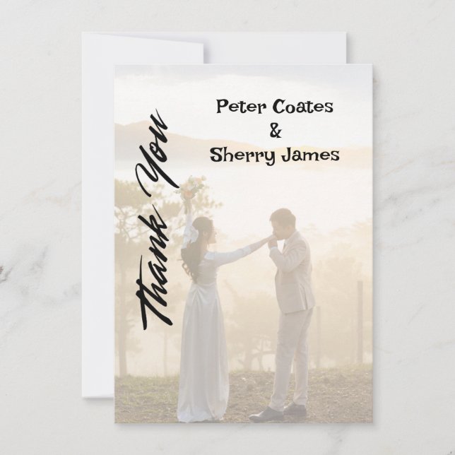 Rustikale Hochzeit Dankeschön Karte (Vorderseite)