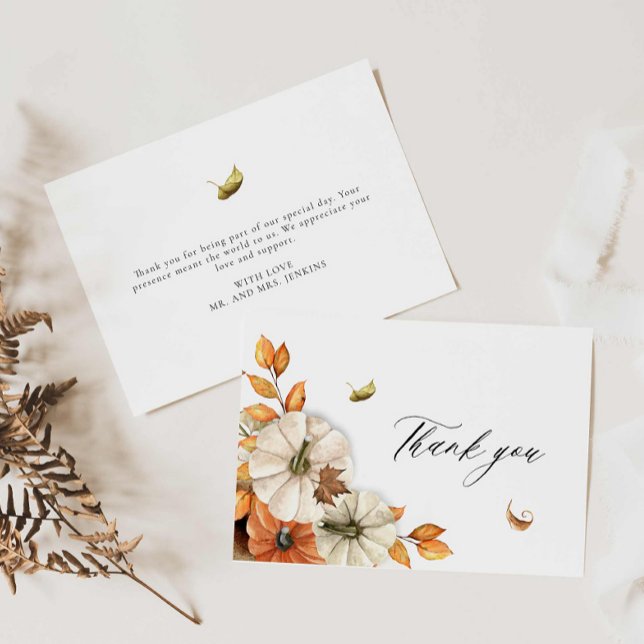 Rustikale Hochzeit Dankeskarte (Fall Boho Wedding Thank you card)