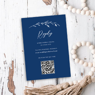 Rustikale Hochzeit der blauen Wildblume QR Code On RSVP Karte