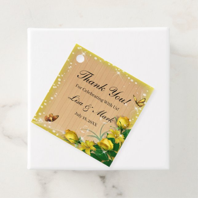 Rustikale Hochzeit der Blütenblume Geschenkanhänger (Beispiel)