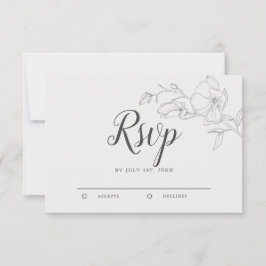 Rustikale Hochzeit der Elfenbein-Blume RSVP Karte
