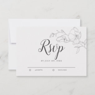 Rustikale Hochzeit der Elfenbein-Blume RSVP Karte