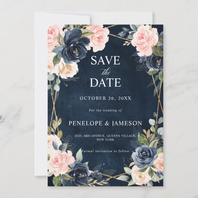 Rustikale Hochzeit der geometrischen Holzschifffah Save The Date (Vorderseite)