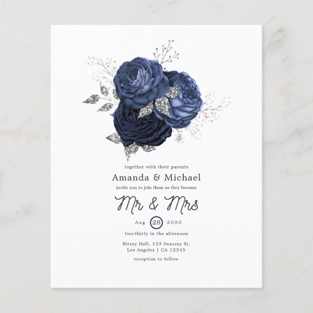 Rustikale Hochzeit der Marine und der Imitate Glit Flyer (Vorne)