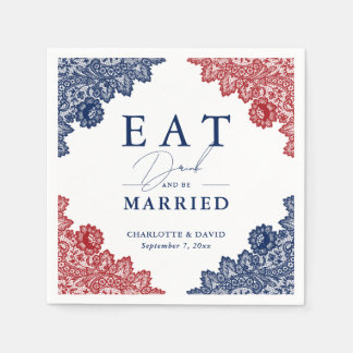 Rustikale Hochzeit der Navy mit Blauen und Roten F Serviette