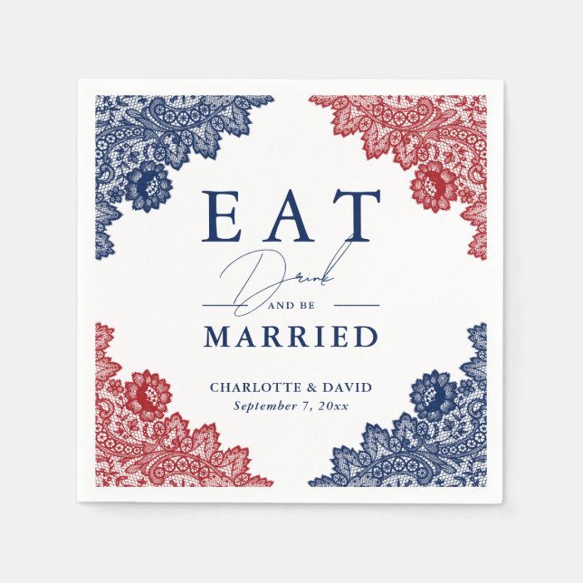Rustikale Hochzeit der Navy mit Blauen und Roten F Serviette (Vorderseite)