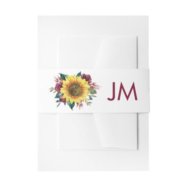 Rustikale Hochzeit der Sonnenblumen Einladungsbanderole (Vorderseite Beispiel)