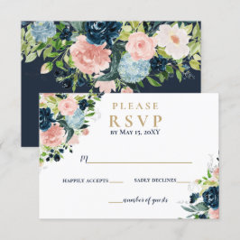 Rustikale Hochzeit der Wasserfarben mit dem blütig RSVP Karte