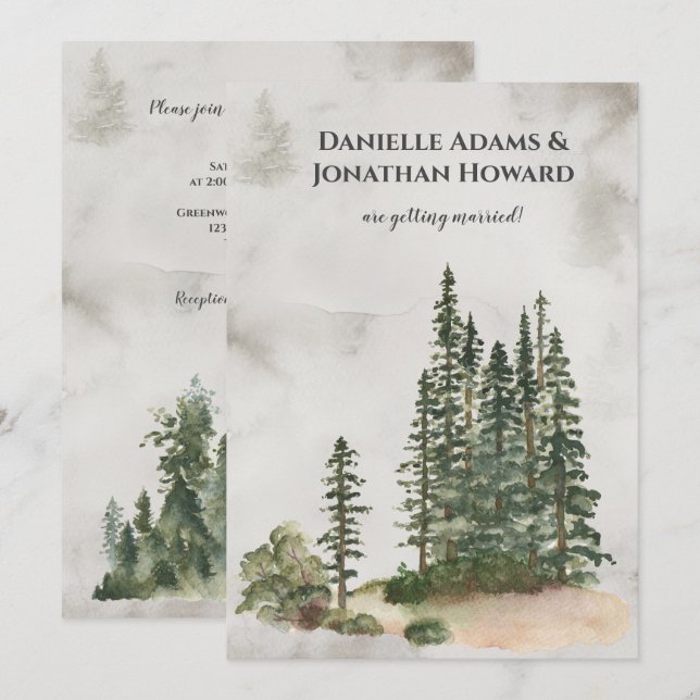 Rustikale Hochzeit der wilden Brände| Einladung (Vorne/Hinten)