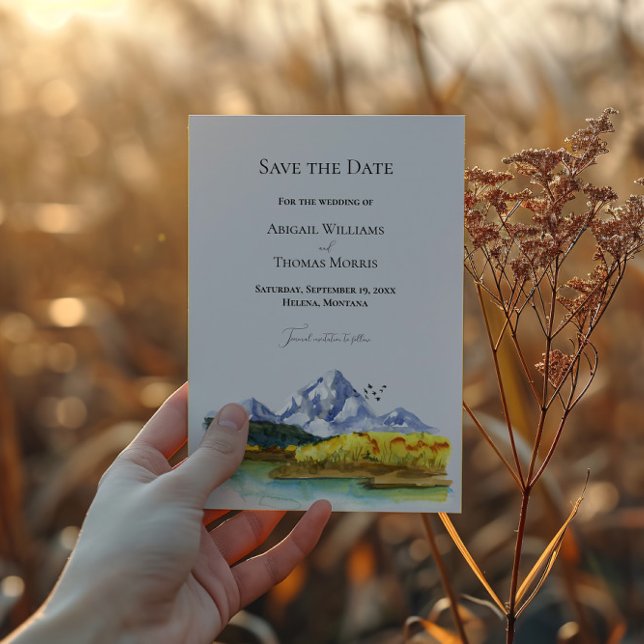 Rustikale Hochzeit des blauen Berges speichert die Save The Date (Von Creator hochgeladen)