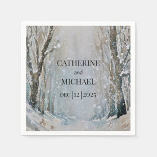 Rustikale Hochzeit des blauen Winterwaldes Serviette
