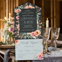 Rustikale Hochzeit des Grünen Blumengartens All In One Einladung