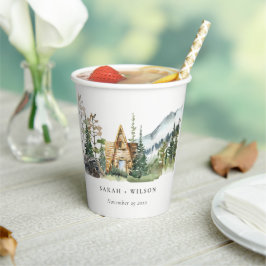 Rustikale Hochzeit des Pinienwaldes Pappbecher