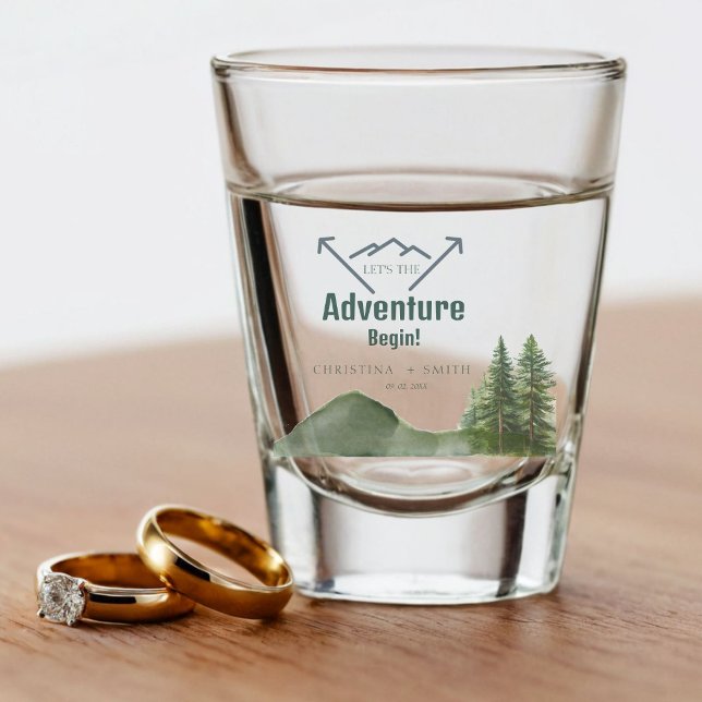 Rustikale Hochzeit des Waldwaldes Pinienwald Schnapsglas (Von Creator hochgeladen)