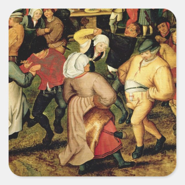 Rustikale Hochzeit, Details der Tanzenden Quadratischer Aufkleber (Vorderseite)