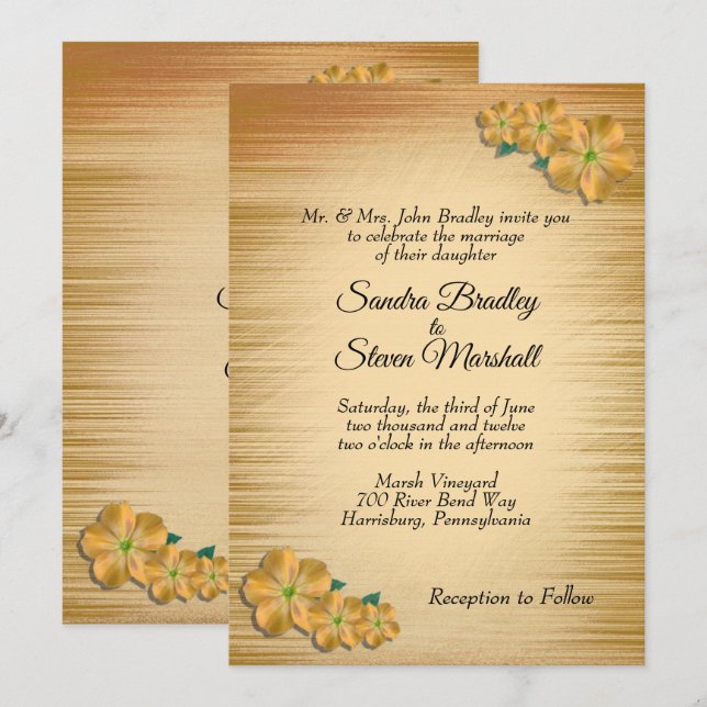 Rustikale Hochzeit Einladung (Vorne/Hinten)