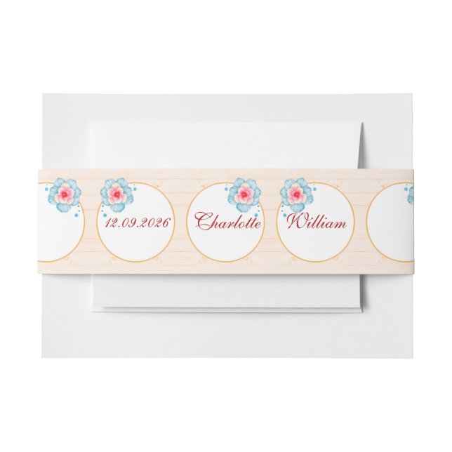 Rustikale Hochzeit Einladungsbanderole (Vorderseite Beispiel)