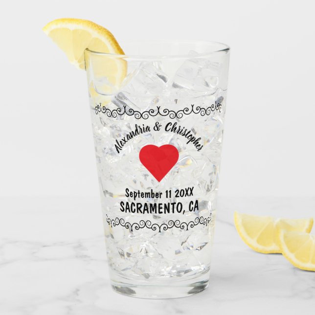 Rustikale Hochzeit Glas (Vorderseite Ice)