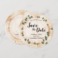 Rustikale Hochzeit Holz Eukalyptusblatt Save the D