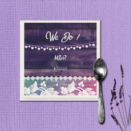 rustikale Hochzeit - Holz, Spitzen, Saitenherzen Serviette