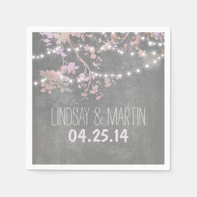 Rustikale Hochzeit im Garten Serviette (Vorderseite)