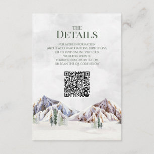 Rustikale Hochzeit im Gebirge QR-Code Details Eins Begleitkarte