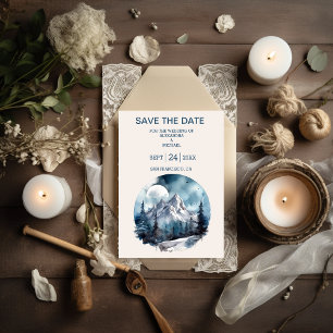 Rustikale Hochzeit im Gebirgswald Save The Date