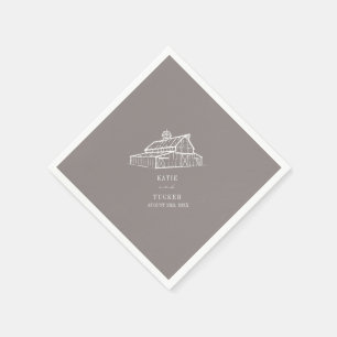 Rustikale Hochzeit im Herbst Amethyst Gray Farm Serviette