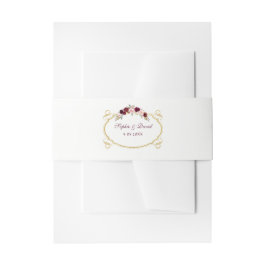 Rustikale Hochzeit im Herbst Burgund Marsala Einladungsbanderole