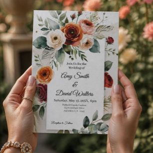 Rustikale Hochzeit im Herbst Einladung
