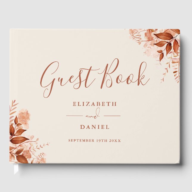 Rustikale Hochzeit im Herbst Gästebuch (Vorderseite)