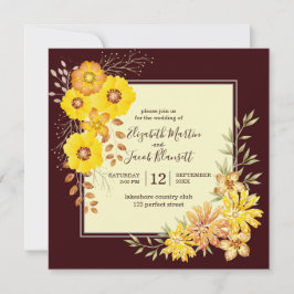 Rustikale Hochzeit im Herbst Gelbe Wilde Rose, bor Einladung