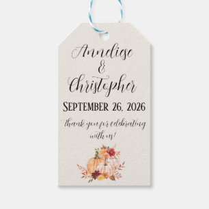 Rustikale Hochzeit im Herbst glücklicherweise je n Geschenkanhänger