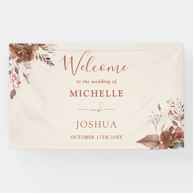 Rustikale Hochzeit im Herbst Herbst Willkommen Banner (Horizontal)