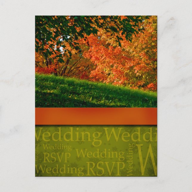 Rustikale Hochzeit im Herbst Postkarte (Vorderseite)