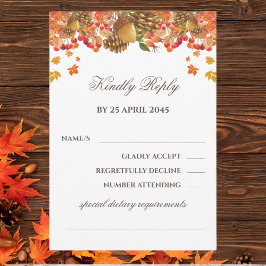 Rustikale Hochzeit im Herbst RSVP Card Herbst
