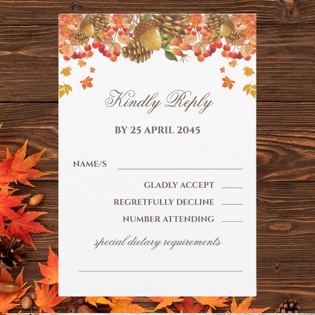 Rustikale Hochzeit im Herbst RSVP Card Herbst (Von Creator hochgeladen)