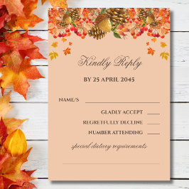 Rustikale Hochzeit im Herbst RSVP Card Herbst Karte