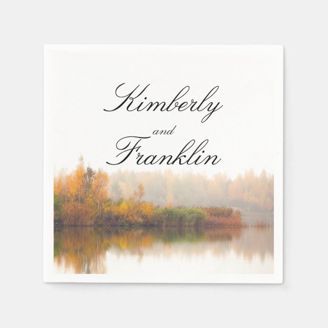 Rustikale Hochzeit im Herbst Serviette (Vorderseite)