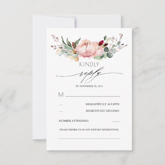 Rustikale Hochzeit im Herbst UAWG RSVP Karte (Vorderseite)