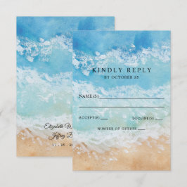 Rustikale Hochzeit im Sommer am Meer RSVP Karte