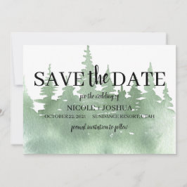 Rustikale Hochzeit im Wasserfarbenwald rettet das Save The Date