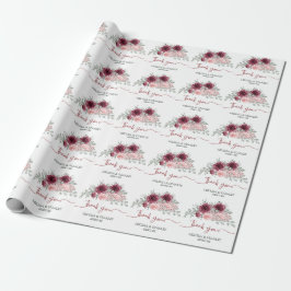 Rustikale Hochzeit in Burgund Marsala und Rosa Geschenkpapier