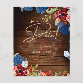 Rustikale Hochzeit in Burgund mit blauer Flora SPA Flyer