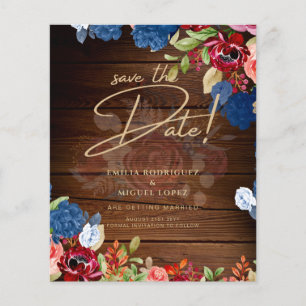 Rustikale Hochzeit in Burgund mit blauer Flora SPA Flyer