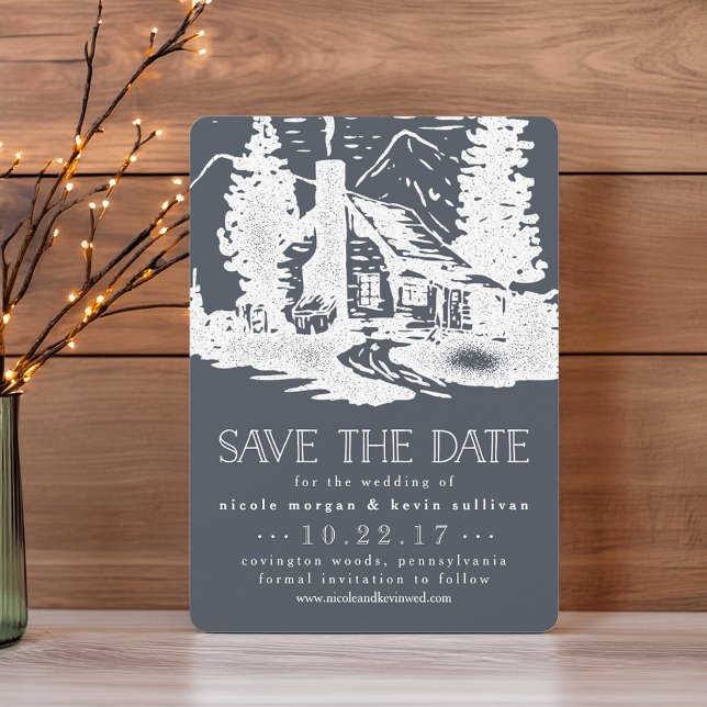 Rustikale Hochzeit in den Bergen rettet das Datum Save The Date (Von Creator hochgeladen)
