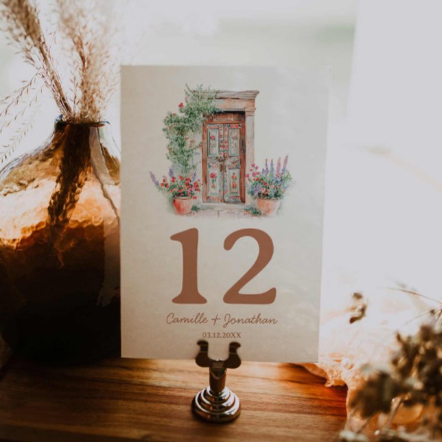 Rustikale Hochzeit in Urlaubsort Tischnummer (Rustic Mexico Wedding Table Number)