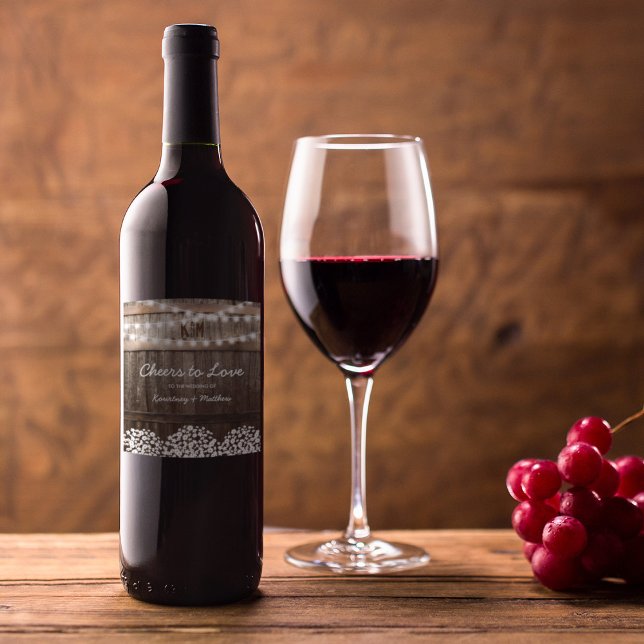 Rustikale Hochzeit jubelt der Liebe Weinetikett (Von Creator hochgeladen)